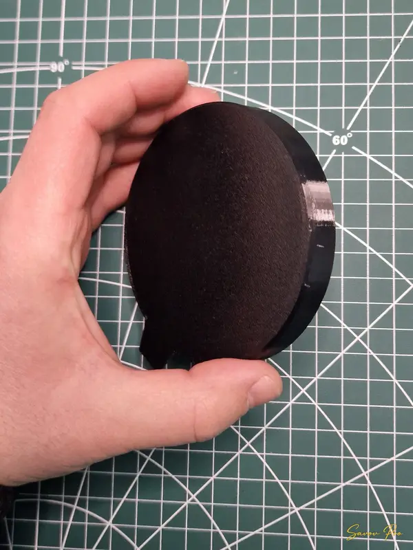 3D принтиран черен кръгъл детайл