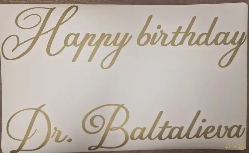 Златист стикер Happy birthday