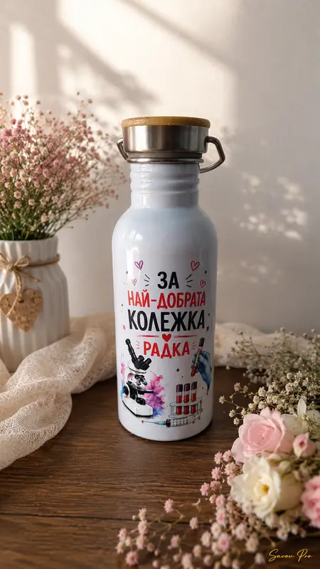 Стилирана бутилка за колежка